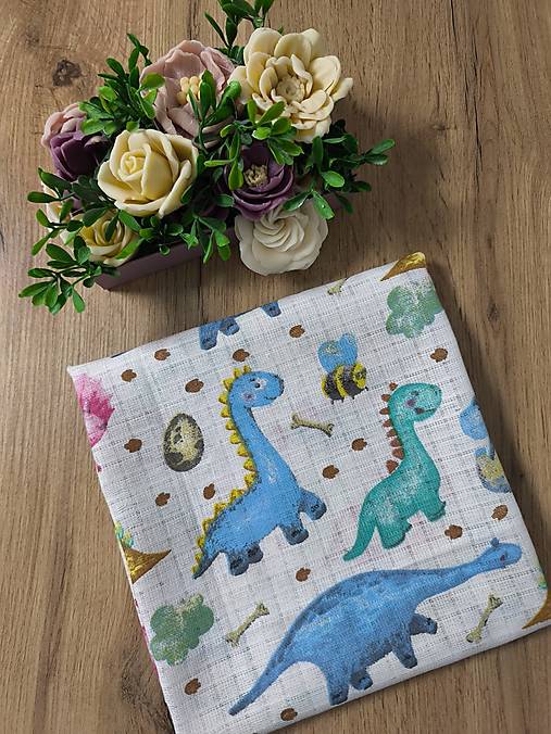 Detské doplnky - Bavlnená plienka dinosaurus - 18235835_