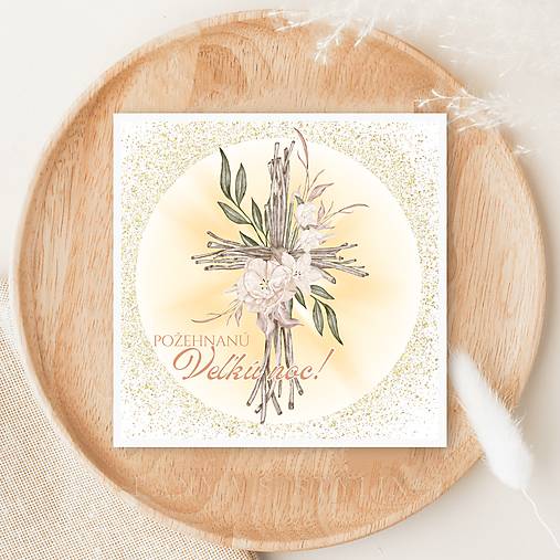 Veľkonočná pohľadnica – kresťanské prianie handmade