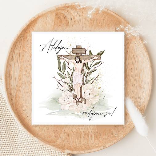 Veľkonočná pohľadnica – kresťanské prianie handmade