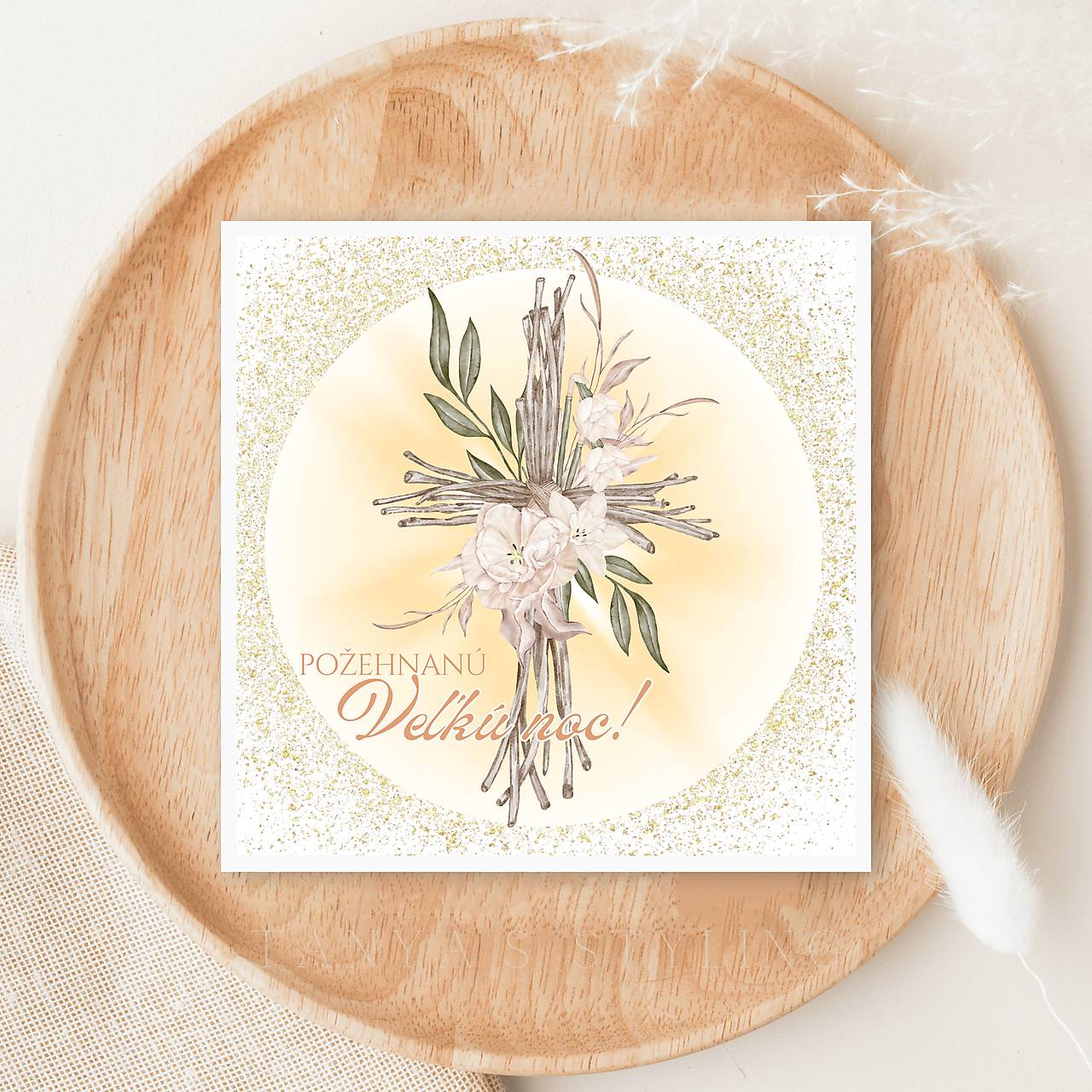 Veľkonočná pohľadnica – kresťanské prianie handmade