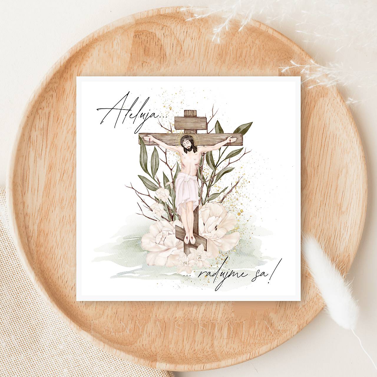 Veľkonočná pohľadnica – kresťanské prianie handmade