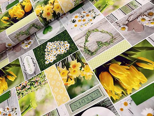 100% BAVLNA DEKOR / TULIPÁNY/ NARCIS