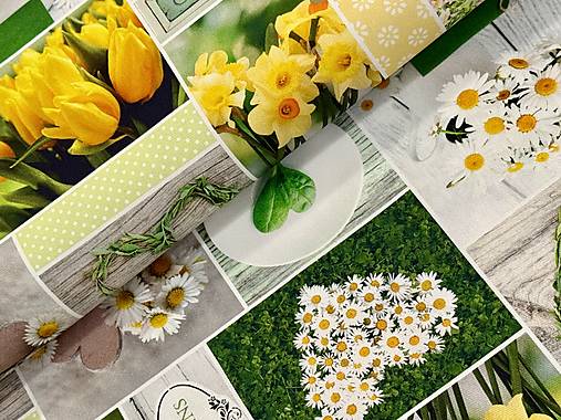 100% BAVLNA DEKOR / TULIPÁNY/ NARCIS