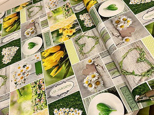 100% BAVLNA DEKOR / TULIPÁNY/ NARCIS