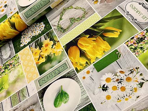 100% BAVLNA DEKOR / TULIPÁNY/ NARCIS