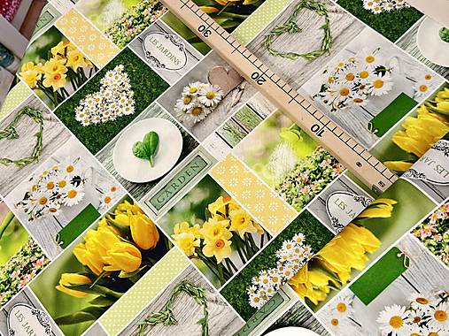 100% BAVLNA DEKOR / TULIPÁNY/ NARCIS