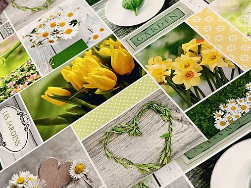 100% BAVLNA DEKOR / TULIPÁNY/ NARCIS