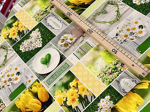 100% BAVLNA DEKOR / TULIPÁNY/ NARCIS