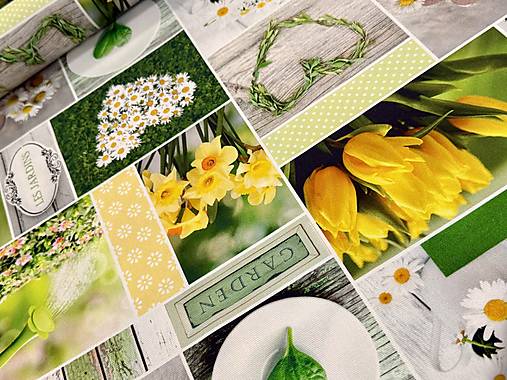 100% BAVLNA DEKOR / TULIPÁNY/ NARCIS