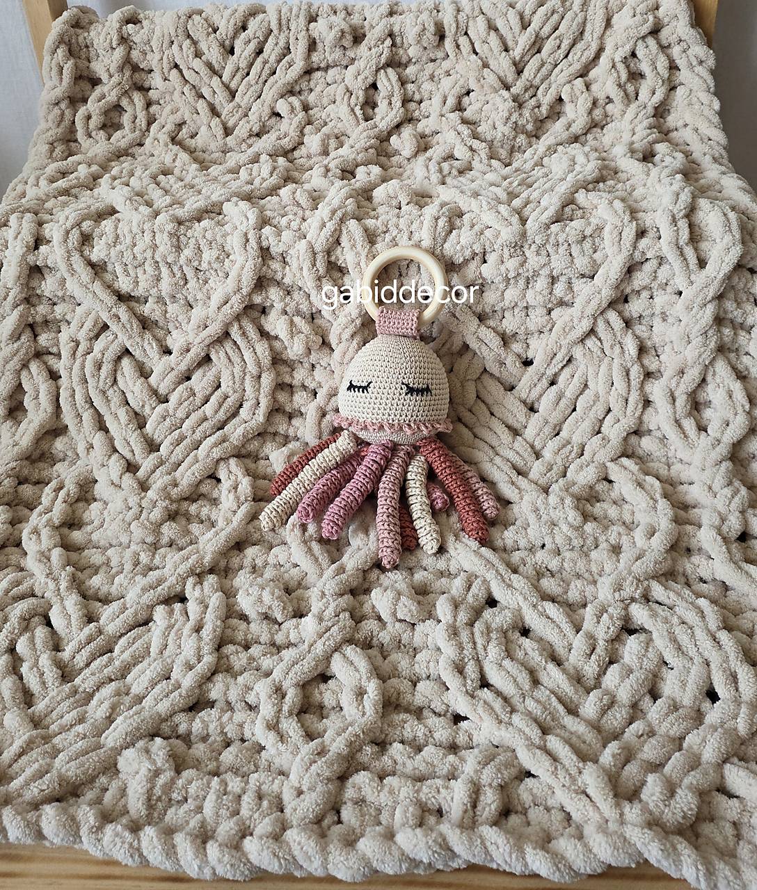 Deka z vlny alize puffy detská, do kočíka, do postieľky (Detská deka, rozmery cca (80 x 90) cm)