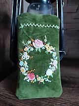 Taštičky - Vyšívané púzdro na okuliare - venček - 18234954_