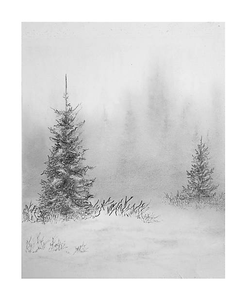 Obrazy - Zima - Kresba - 18236264_