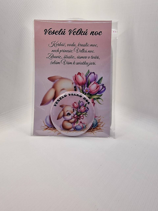 Magnetky - Veľkonočné prianie s magnetkou (58mm) (Pozdrav - 1) - 18235957_