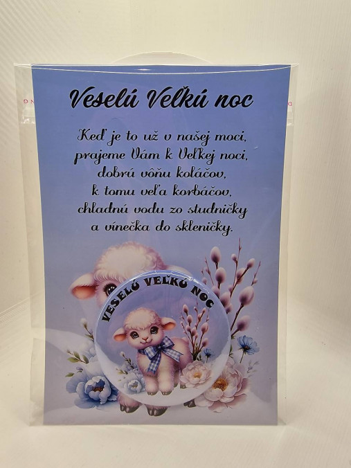 Magnetky - Veľkonočné prianie s magnetkou (58mm) (Pozdrav - 2) - 18235960_