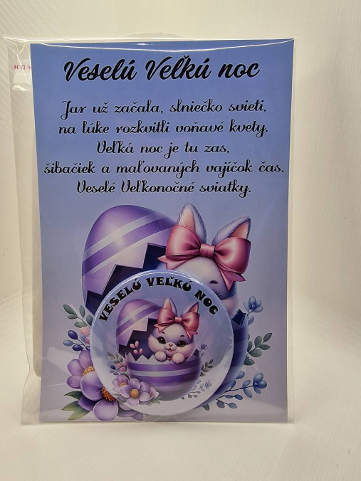 Magnetky - Veľkonočné prianie s magnetkou (58mm) (Pozdrav - 5) - 18235985_