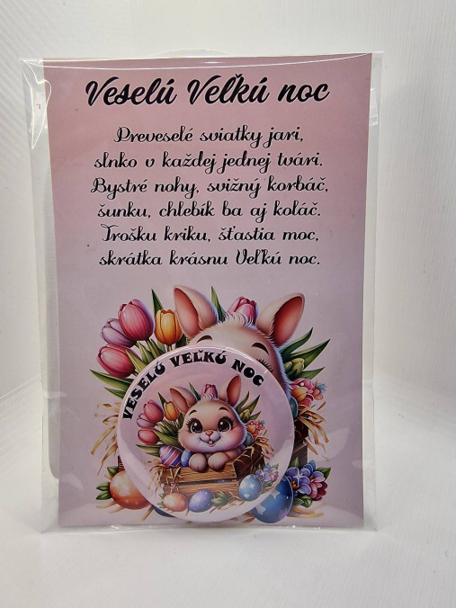 Magnetky - Veľkonočné prianie s magnetkou (58mm) (Pozdrav - 7) - 18235987_