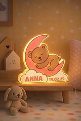 Svietidlá - Svietiaci medvedík na polmesiaci - 18236312_