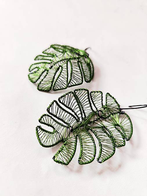 Náušnice - Monstera - 18238166_