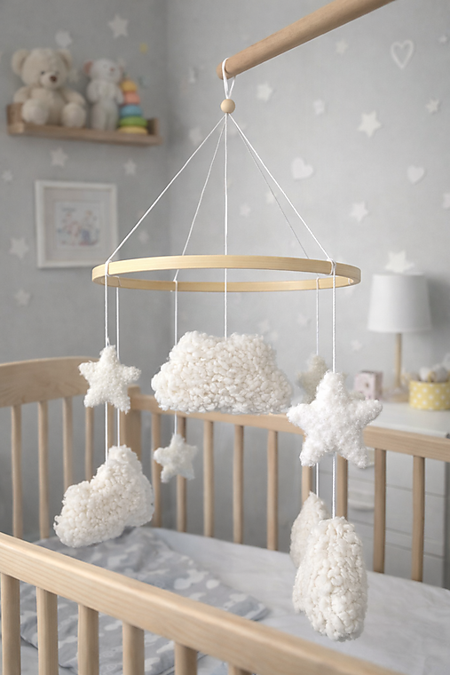 Hračky - Kolotoč nad postieľku Obláčik & Hviezdy /baby mobile - 18238158_