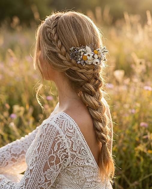 Naturálny hrebienok "lúče v poľnej tráve"