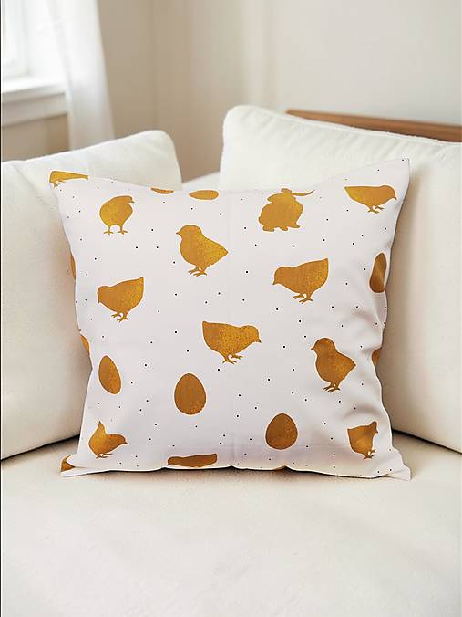 Úžitkový textil - Obliečka na vankúš Kuriatka, 40x40cm - 18237512_