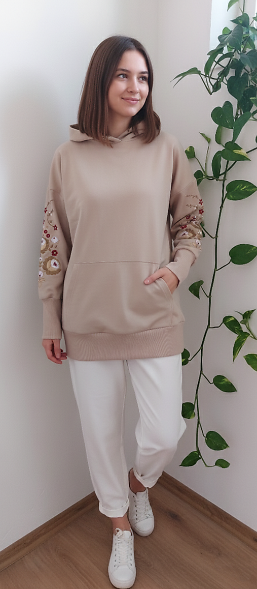 Mikiny - Vyšívaná mikina s kapucňou - 18236670_