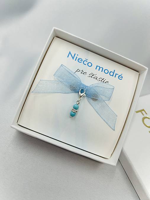 Iné doplnky - Mini prívesok ,,Niečo modrého“ s prírodným tyrkysom - 18236552_