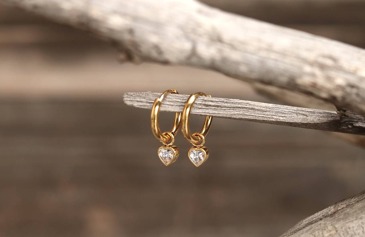 Náušnice kruhy so srdiečkom