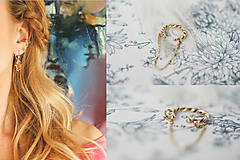 Náušnice - Zlatá ear cuff záušnica - Melody - 18240441_