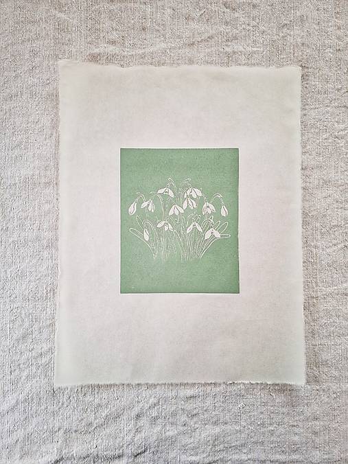 Grafika - Linoryt Snežienky - 18240833_