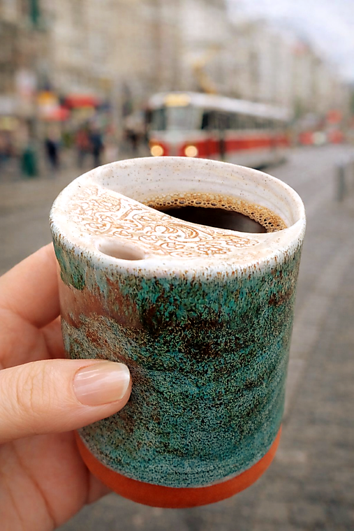 Nádoby - Cestovný pohár "Malachyt" - 18240379_