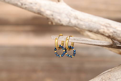 Náušnice kruhy so zirkónom blue