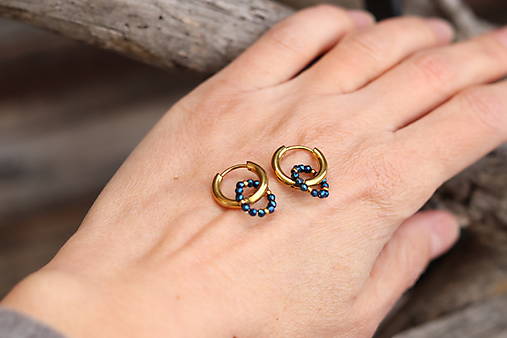 Náušnice kruhy so zirkónom blue