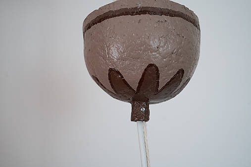 Závesné svietidlo v tvare kvetu – cappuccino odtiene -  ručná výroba papier-mâché