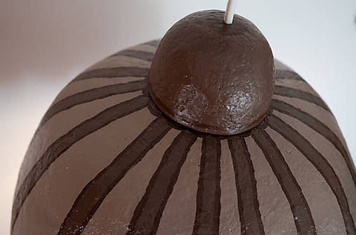 Závesné svietidlo v tvare kvetu – cappuccino odtiene -  ručná výroba papier-mâché