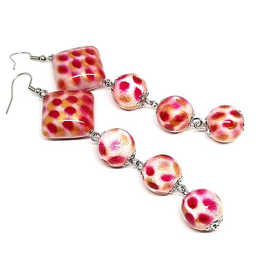 Náušnice ružové MACHUĽKY  (č.1)