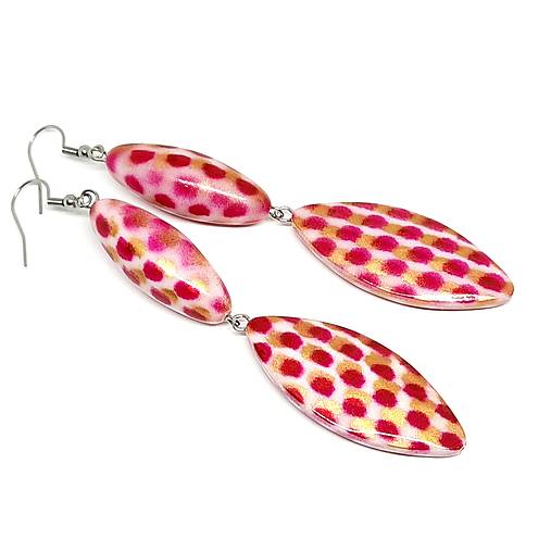 Náušnice ružové MACHUĽKY  (č.2)