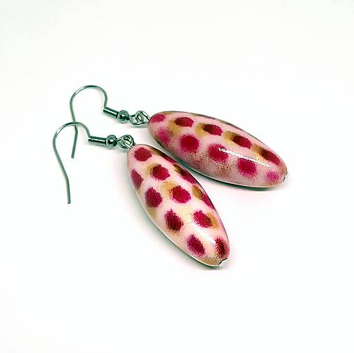 Náušnice ružové MACHUĽKY  (č.6)