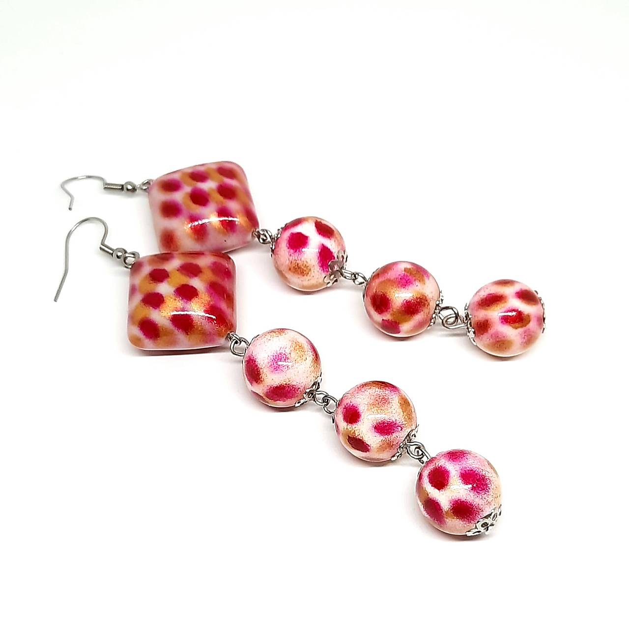 Náušnice ružové MACHUĽKY  (č.1)