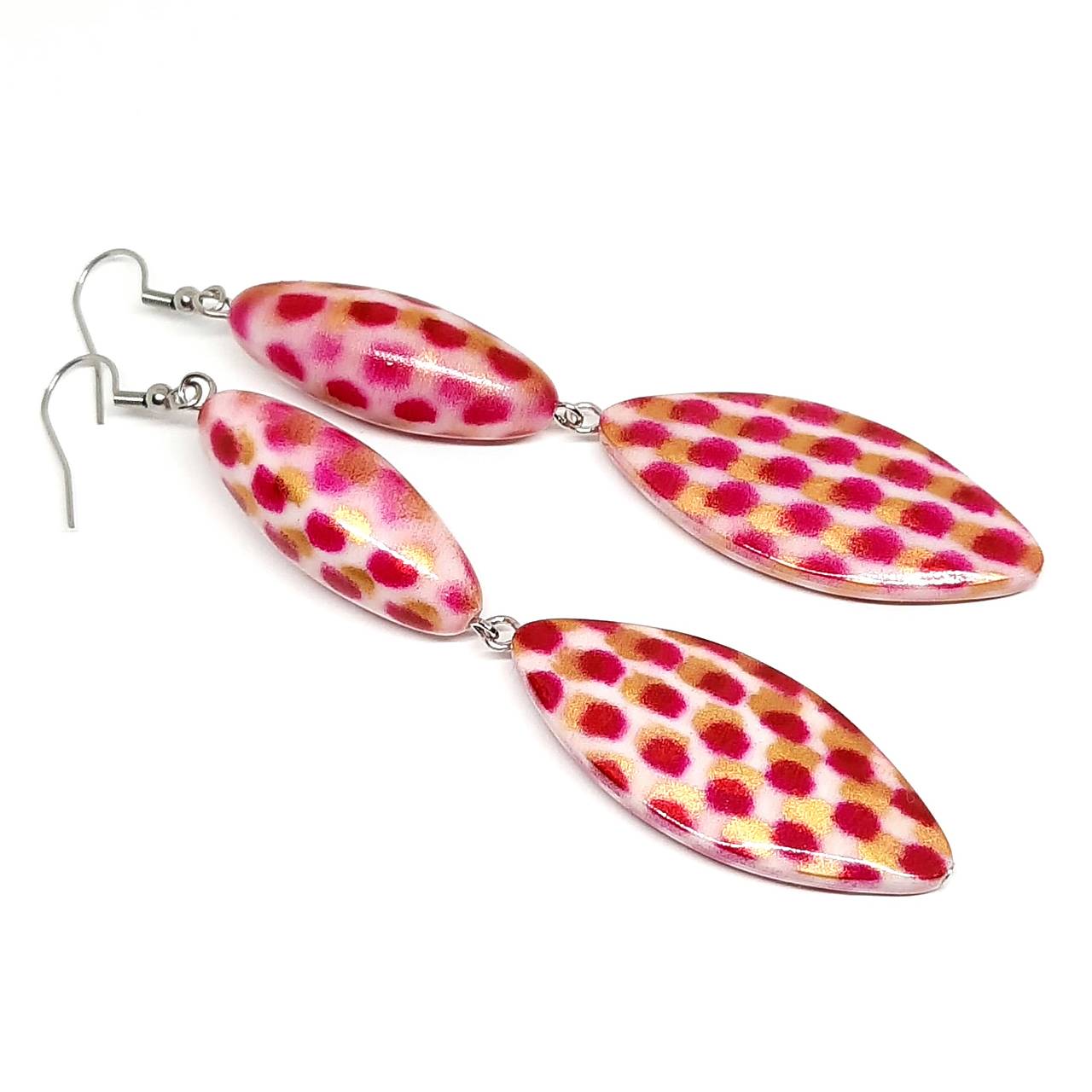 Náušnice ružové MACHUĽKY  (č.2)