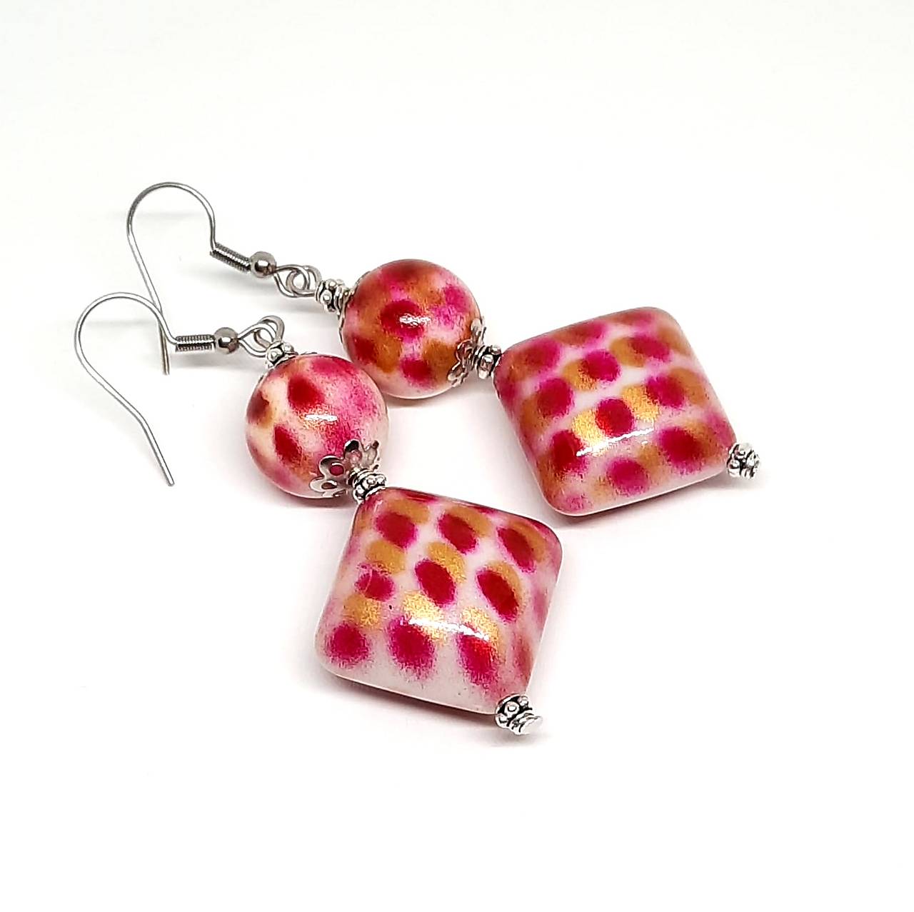 Náušnice ružové MACHUĽKY  (č.3)