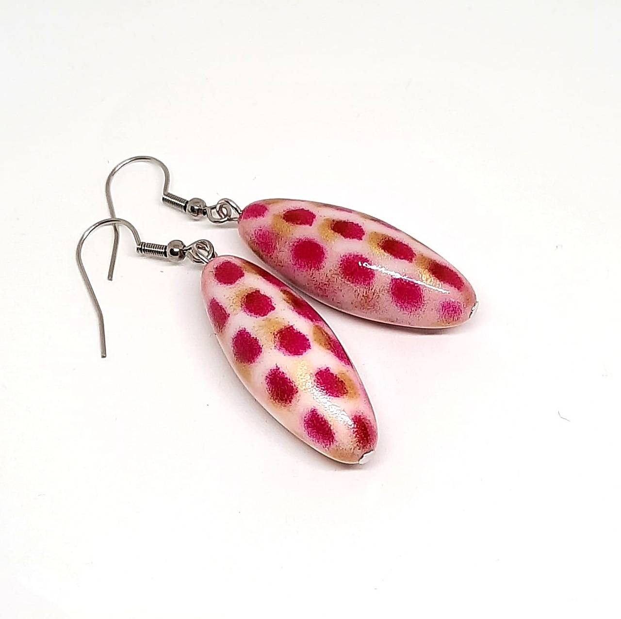 Náušnice ružové MACHUĽKY  (č.6)