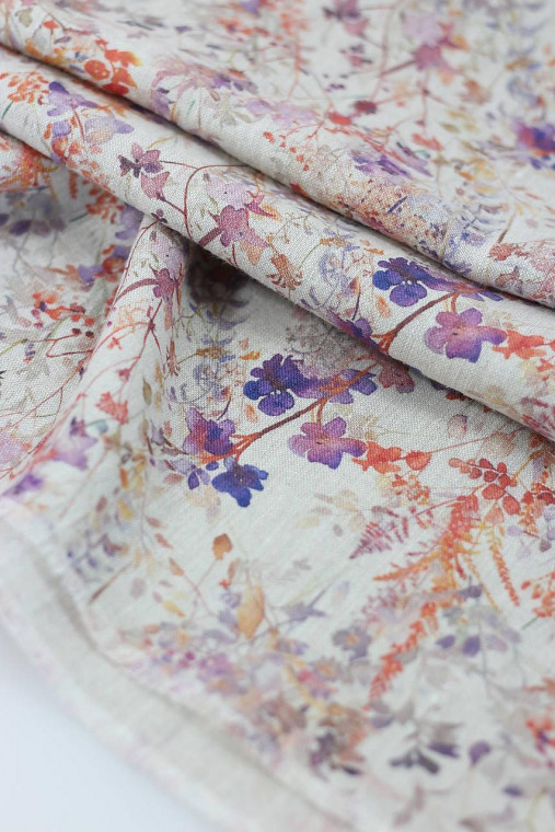 Prírodná ľanová dámska letná šatka "Wisteria"