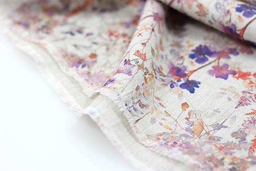 Prírodná ľanová dámska letná šatka "Wisteria"