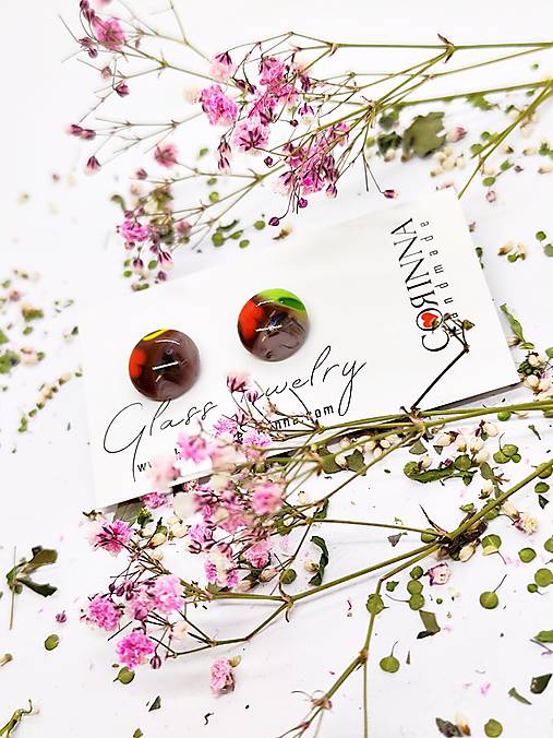 Jedinečné sklenené náušnice "ZITA"  – malé umelecké dielo