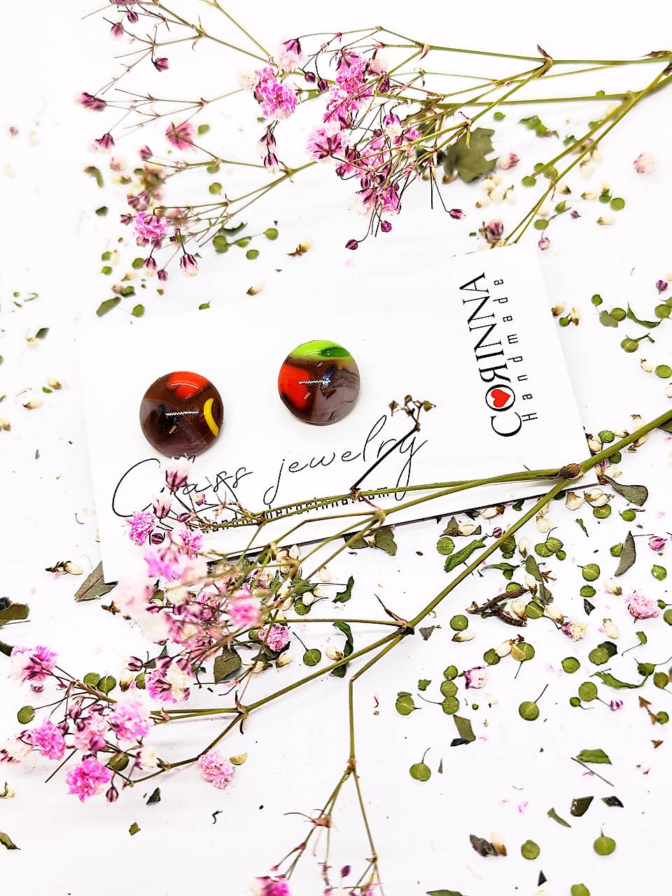 Jedinečné sklenené náušnice "ZITA"  – malé umelecké dielo