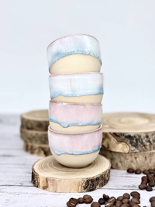 Soft Blush Sky - pohárik espresso (100ml, bez uška)