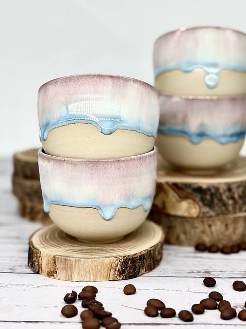 Soft Blush Sky - pohárik cappuccino (200ml, bez uška)