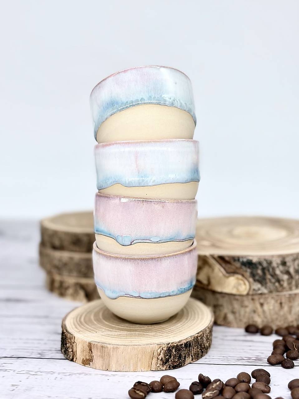 Soft Blush Sky - pohárik espresso (100ml, bez uška)