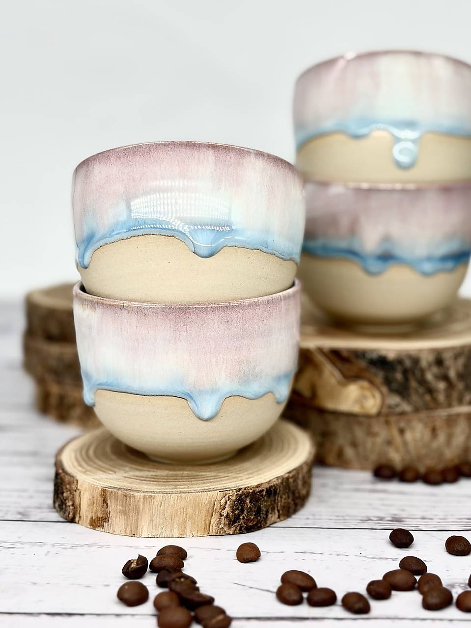 Soft Blush Sky - pohárik cappuccino (200ml, bez uška)